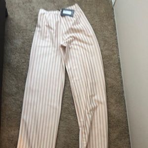 Pink and White Stripped wife leg trousers